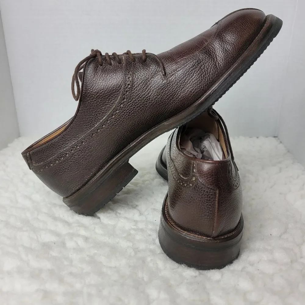 To Boot New York Mens Oxford Brown Shoes Size 8.5 Apron Split Toe Pebble Leather